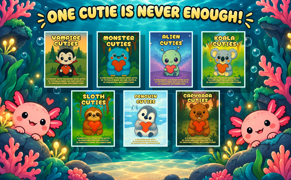 La serie Cuties: los ocho libros para colorear de un vistazo