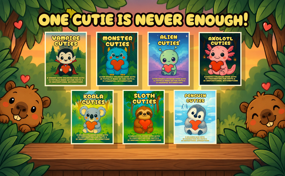 La serie Cuties: los ocho libros para colorear de un vistazo