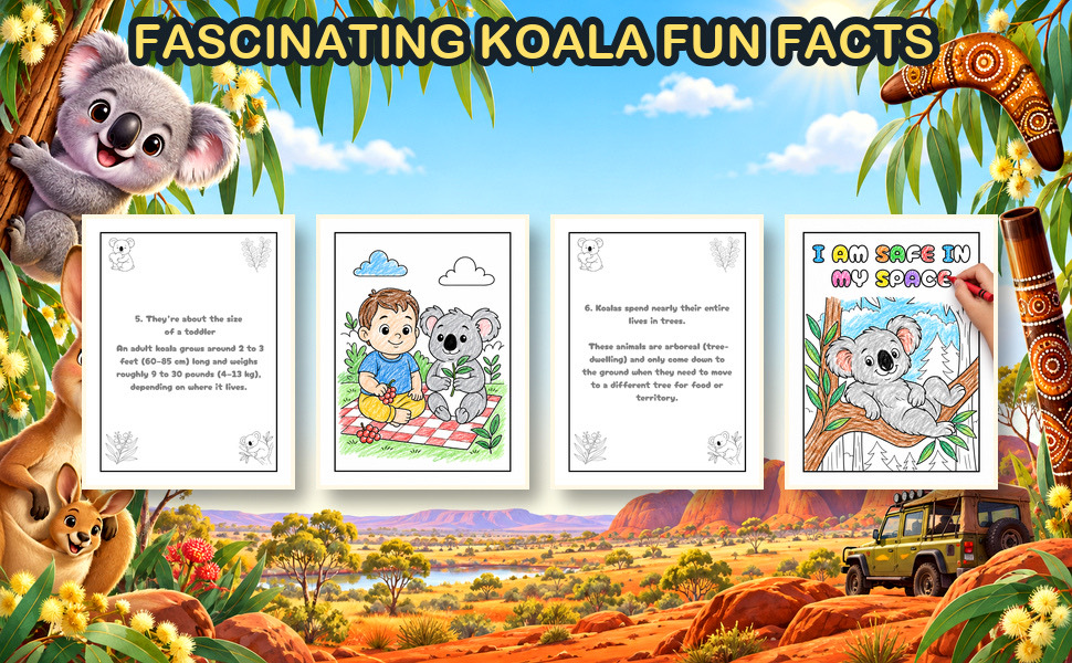 Páginas de datos curiosos sobre koalas, de Koala Cuties