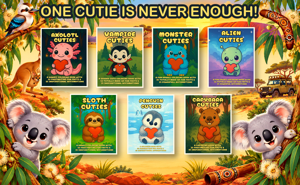 La serie Cuties: los ocho libros para colorear de un vistazo