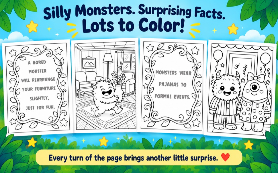 Páginas de afirmaciones de Monster Cuties