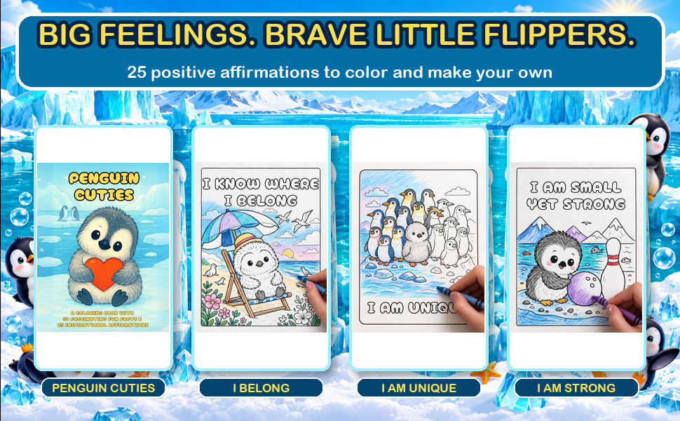 Páginas de afirmaciones de Penguin Cuties