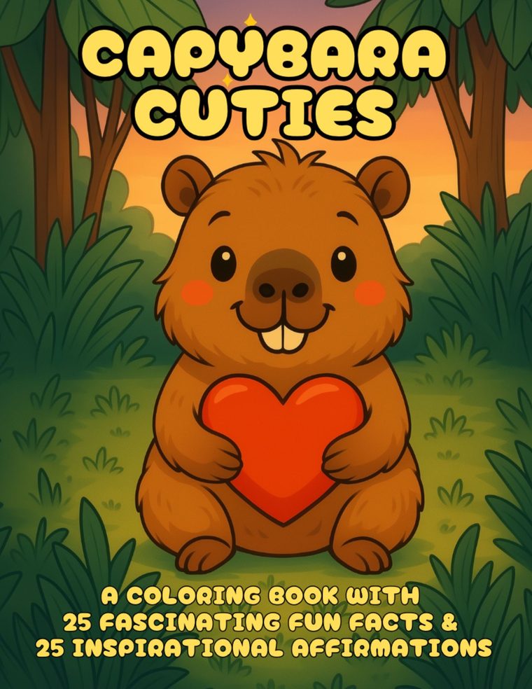 Capybara Cuties coloring book cover