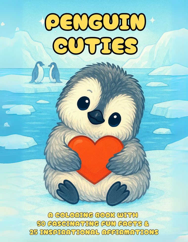 Penguin Cuties coloring book cover