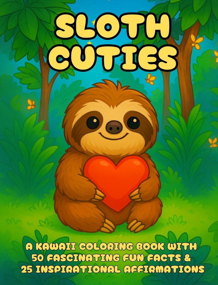 Sloth Cuties coloring book cover